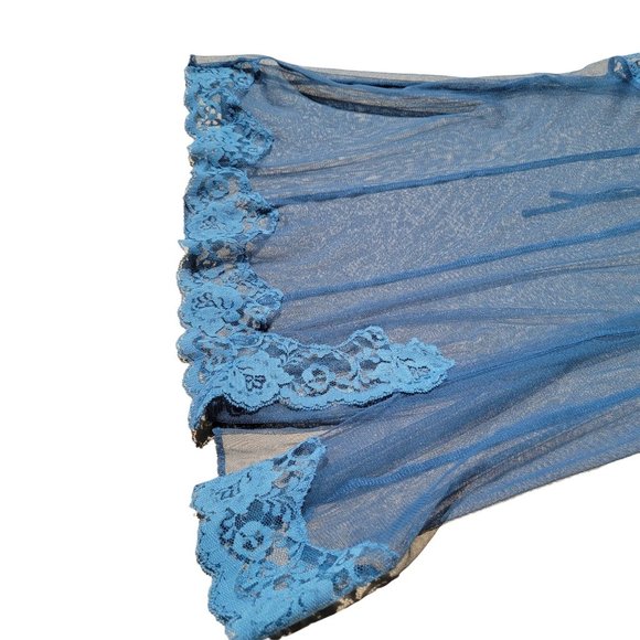 Victoria's Secret VINTAGE Womans Nightgown Mesh & Lace Nylon Beaded Babydoll L - Picture 9 of 12